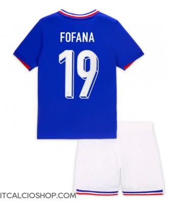 Francia Youssouf Fofana #19 Prima Maglia Bambino Europei 2024 Manica Corta (+ Pantaloni corti)